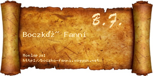 Boczkó Fanni névjegykártya
