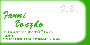 fanni boczko business card